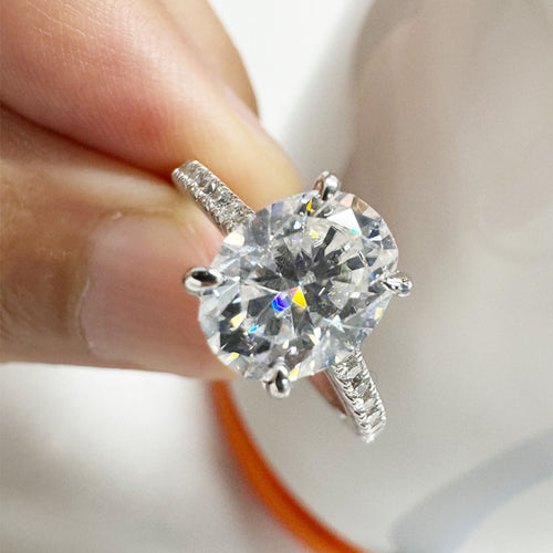 1.0CT Mossanite VVS Women Jewelry Gift 925 Silver GRA Certified Oval Cut