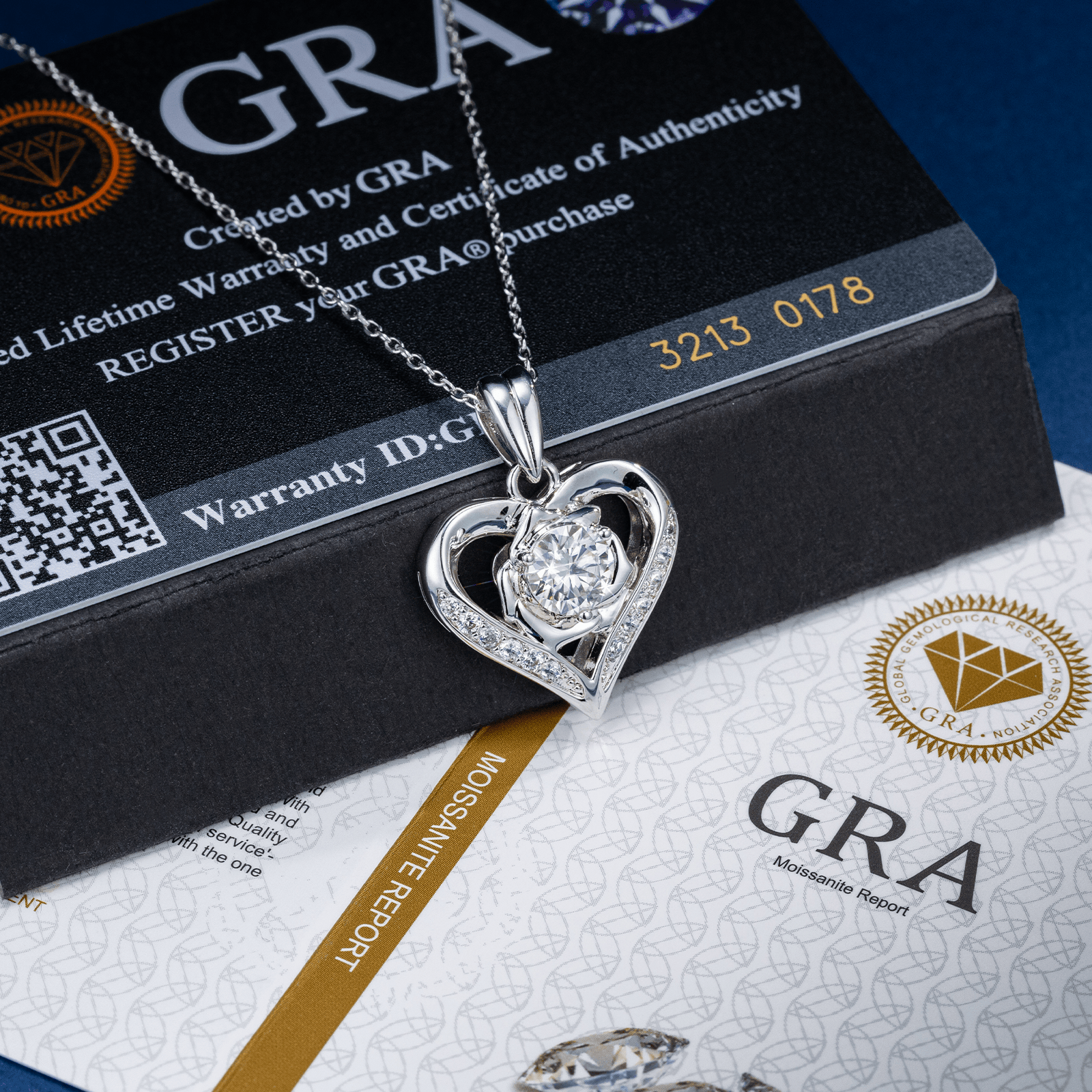 Moissanite Heart Pendant Necklace 1ct VVS 925 Sterling Silver Chain Women Gift
