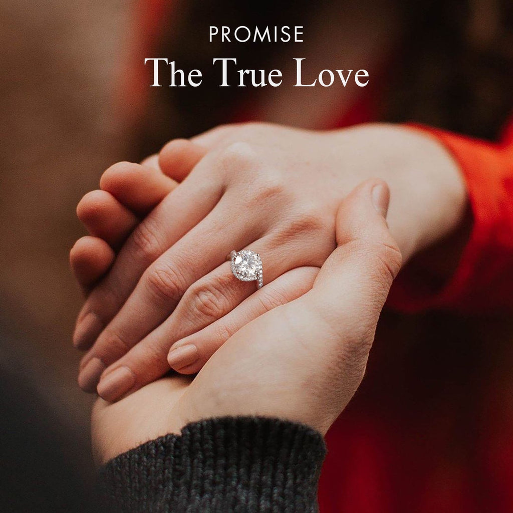 Moissanite Engagement Ring 1ct VVS1 White Gold Plated 925 Silver Wedding
