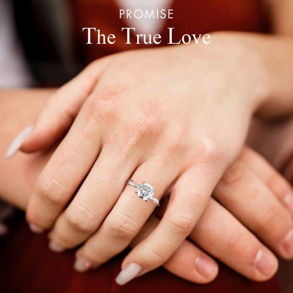 1ct Moissanite Stone Round 925 Silver White Gold Plated VVS GRA Certificate