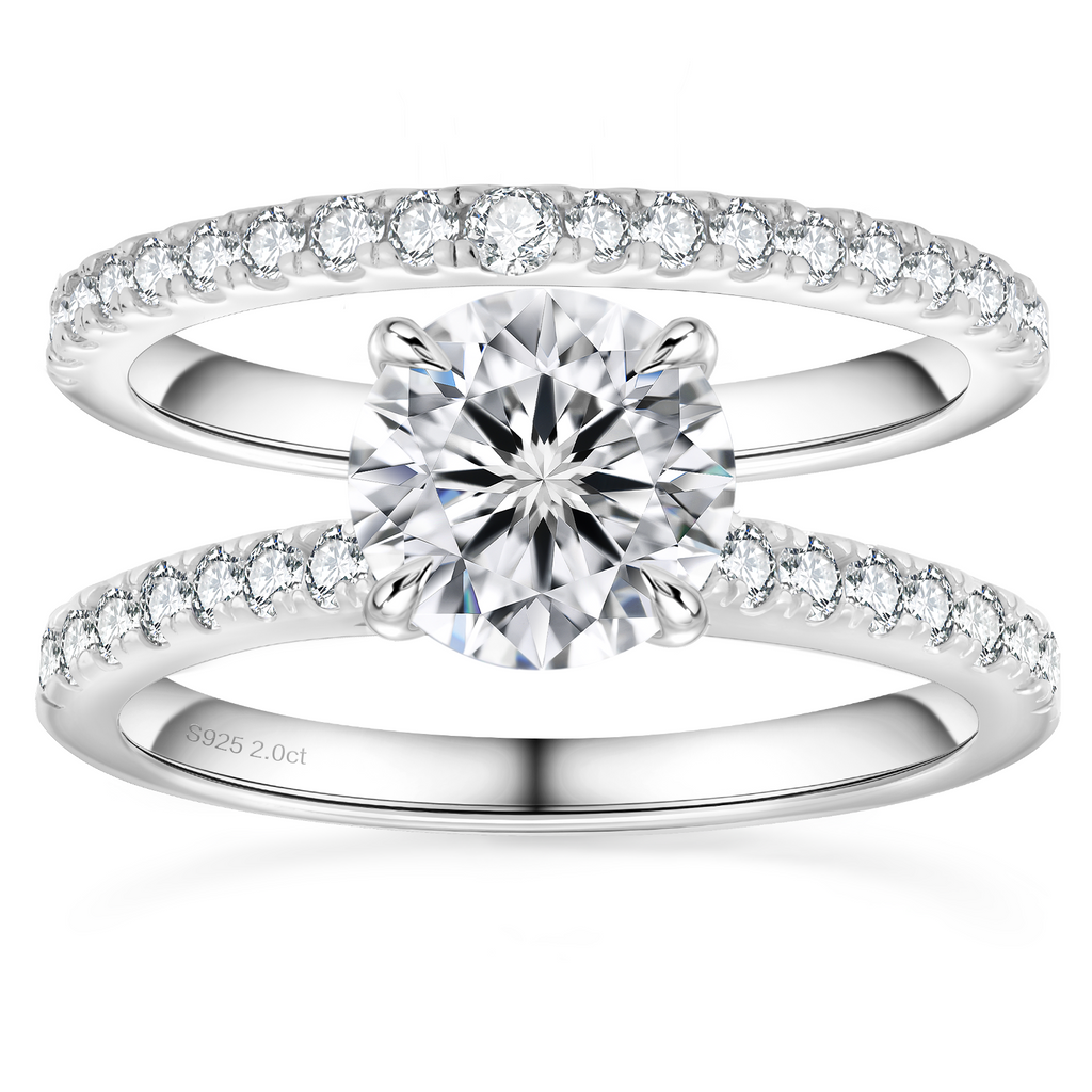 925 Silver Wedding Jewelry Bridal Sets 2CT D Color VVS1 Round Cut
