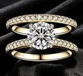 Gold Wedding Jewelry Bridal Sets 2CT D Color VVS1 Round Cut 925 Silver
