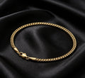 3mm 7inch Miami Cuban Link Hand Curb Chains 18K Real Gold Plated Steel Bracelet