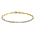 Tennis Bracelet 14K Gold Plated CZ Cubic Zirconia 3mm 7.5 Inch Bracelet Womens