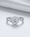 Moissanite Engagement Ring 1ct VVS1 White Gold Plated 925 Silver Wedding