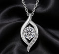 Moissanite Waterdrop Charm Jewelry Gift 925 Silver White Gold Plate Tear Drop