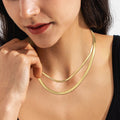 Snake Chain Necklace 14K Gold Plated Stainless Steel 3mm Mens Womens Jewellery