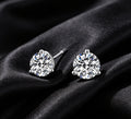 925 Sterling Silver 1ct GRA Diamond Halo Stud Jewelry White Gold VVS