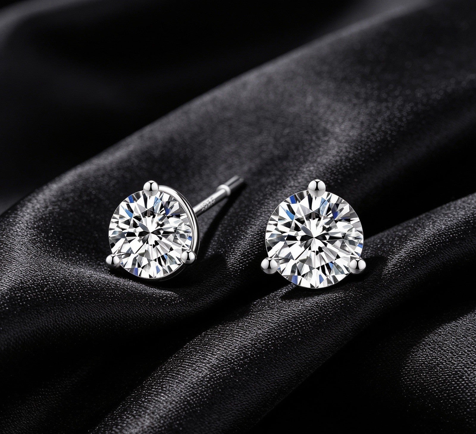 925 Sterling Silver 1ct GRA Diamond Halo Stud Jewelry White Gold VVS
