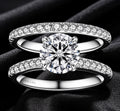 925 Silver Wedding Jewelry Bridal Sets 2CT D Color VVS1 Round Cut